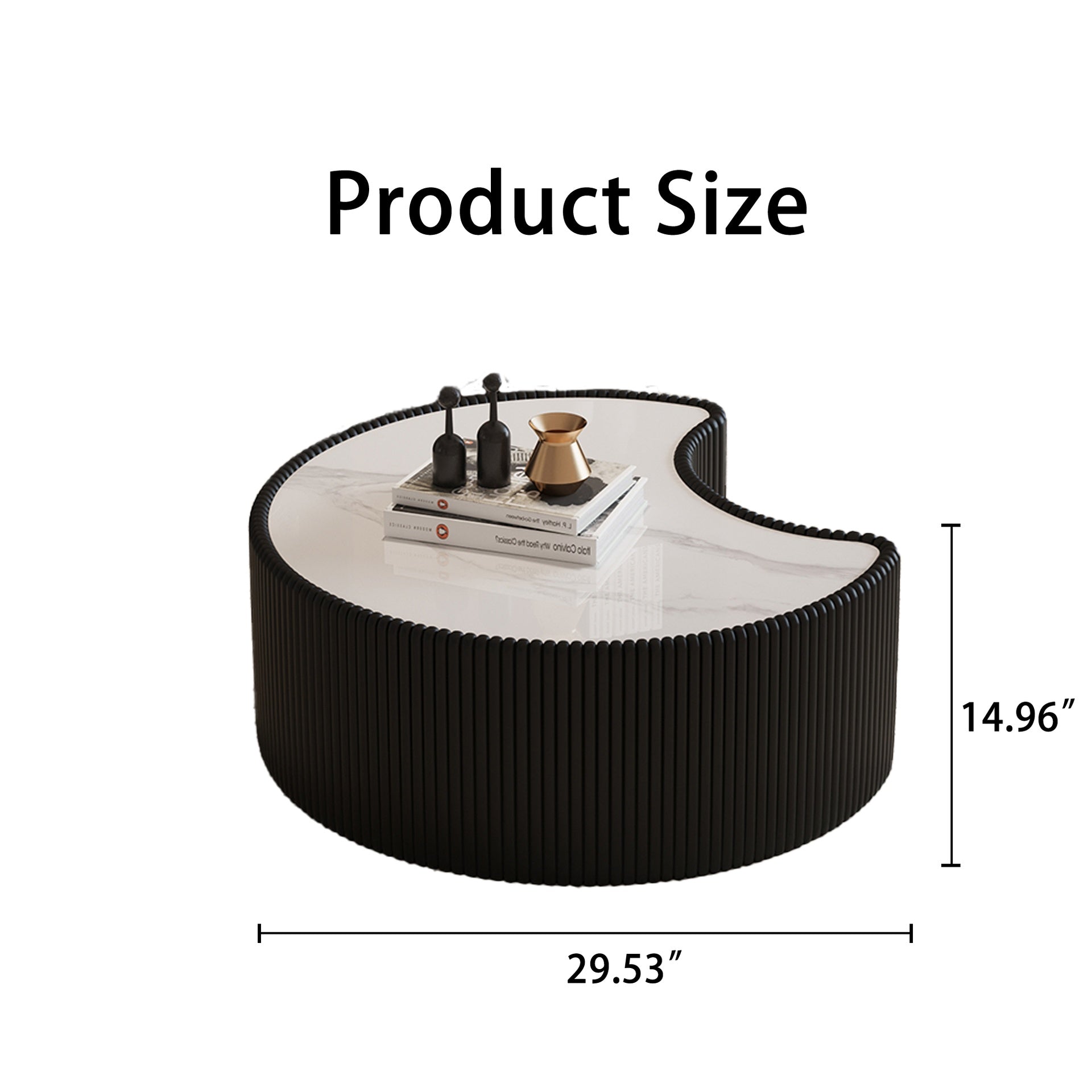 Light Sintered stone Top Stylish Irregular Shape Leather Coffee modern Sofa Table for Living Room (Each tabletop has a unique grey pattern)