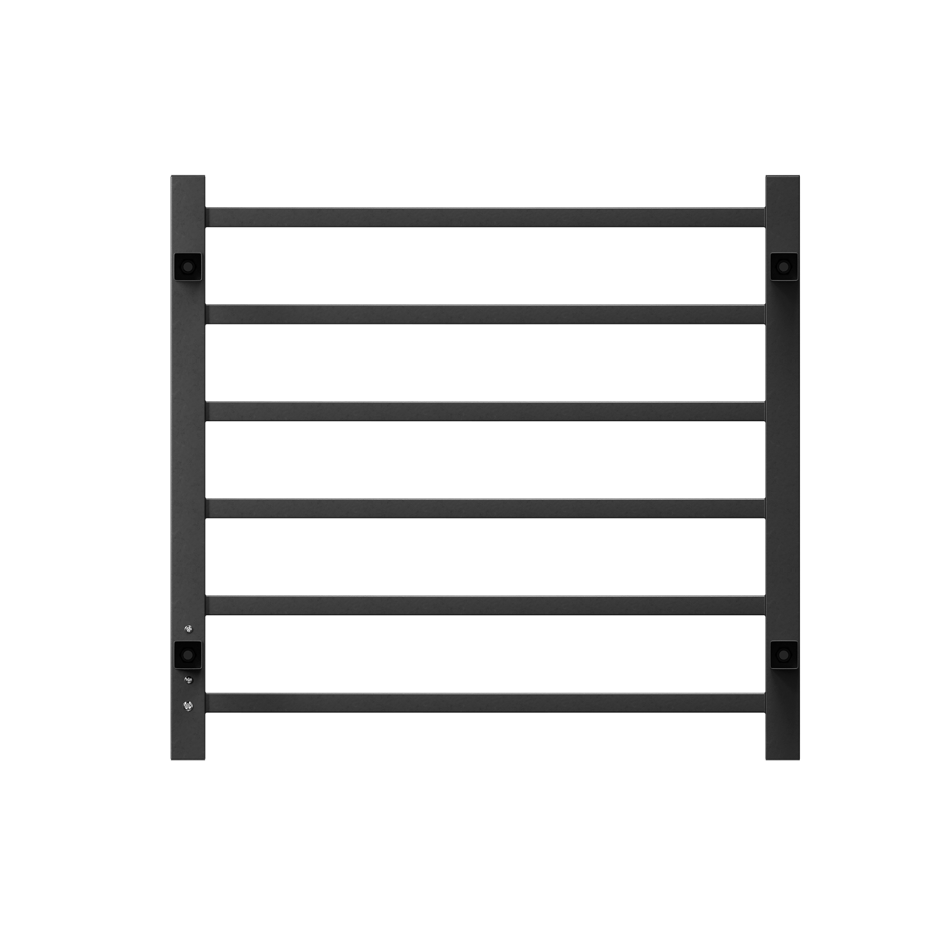 Towel Warmer 6 Bar Electric Heated Towel Rack Wall Mount Plug-in/Bath Towel Heater Matt-Black - Timer