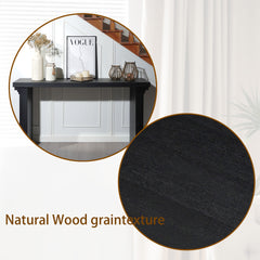 58in Modern Minimalist Black Wooden Console Table for Entryway, Living Room, and Hallway – Versatile Decorative Accent