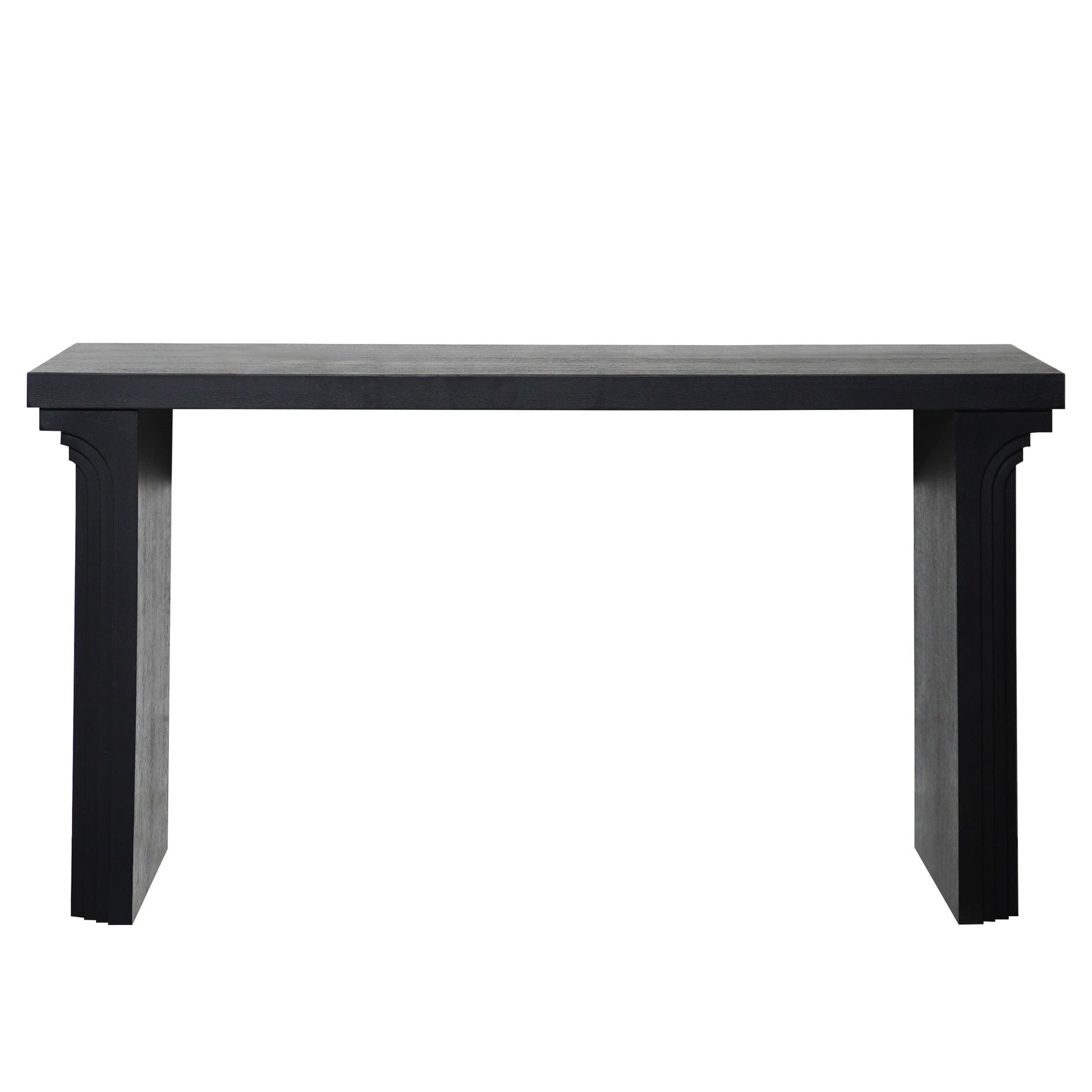 58in Modern Minimalist Black Wooden Console Table for Entryway, Living Room, and Hallway – Versatile Decorative Accent