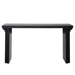 58in Modern Minimalist Black Wooden Console Table for Entryway, Living Room, and Hallway – Versatile Decorative Accent