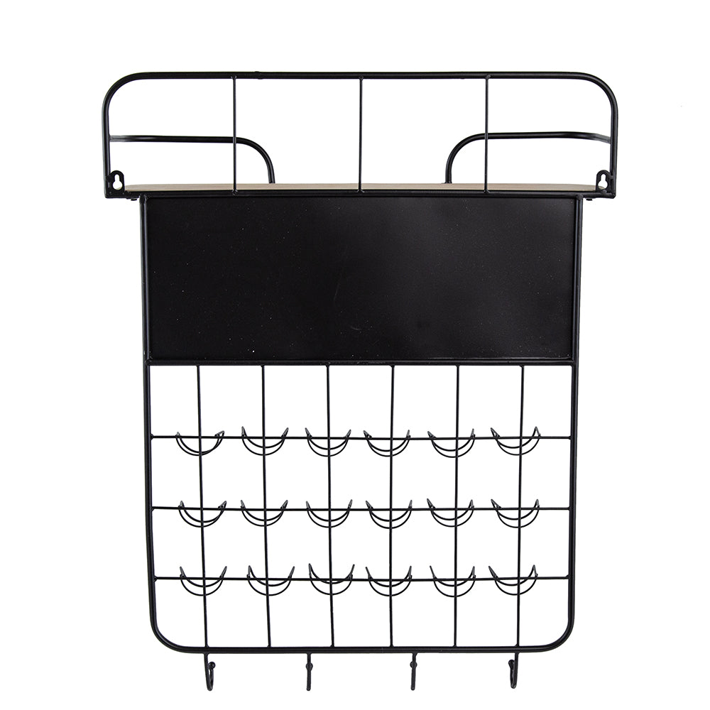 22.8x5.5x28.7" Black Floating Coffee Bar Shelf with Coffee Pod Holder, Hooks and Storage Shelf