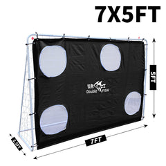 DOUBLE FISH [7.5ft X 5ft Soccer Goal] Professional Unisex Soccer Goal for Adults, 7.5ft X 5ft, White, Institutional Quality Football Net