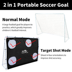 DOUBLE FISH [7.5ft X 5ft Soccer Goal] Professional Unisex Soccer Goal for Adults, 7.5ft X 5ft, White, Institutional Quality Football Net