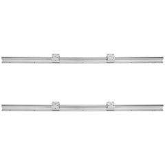 Linear Guide Rail Set, SBR20 1200mm, 2 PCS 47.2 in/1200 mm SBR20 Guide Rails and 4 PCS SBR20UU Slide Blocks, Linear Rails and Bearings Kit for Automated Machines DIY Project CNC Router Machines