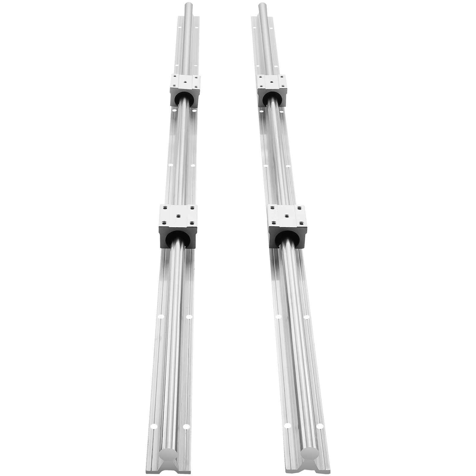 Linear Guide Rail Set, SBR20 1200mm, 2 PCS 47.2 in/1200 mm SBR20 Guide Rails and 4 PCS SBR20UU Slide Blocks, Linear Rails and Bearings Kit for Automated Machines DIY Project CNC Router Machines