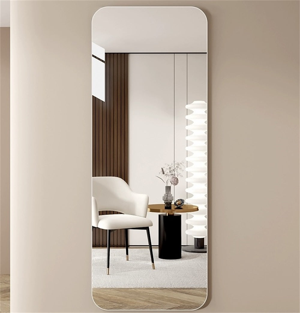 65"x 24" inch Full Body round corner mirror for Living Room Bedroom Cloakroom Wall hanging with hanging hole High quality 5mm silver mirror Explosion-proof glass