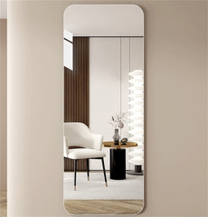 65"x 24" inch Full Body round corner mirror for Living Room Bedroom Cloakroom Wall hanging with hanging hole High quality 5mm silver mirror Explosion-proof glass