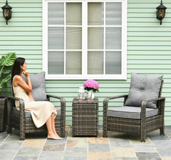 Patio Furniture,Wicker Storage Table  Chairs