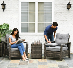 Patio Furniture,Wicker Storage Table  Chairs
