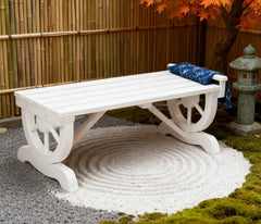 Outdoor Wagon Wheel Porch Bench for Backyard Garden,2-Person Wooden Garden Bench,Rustic Country Style Patio Furniture