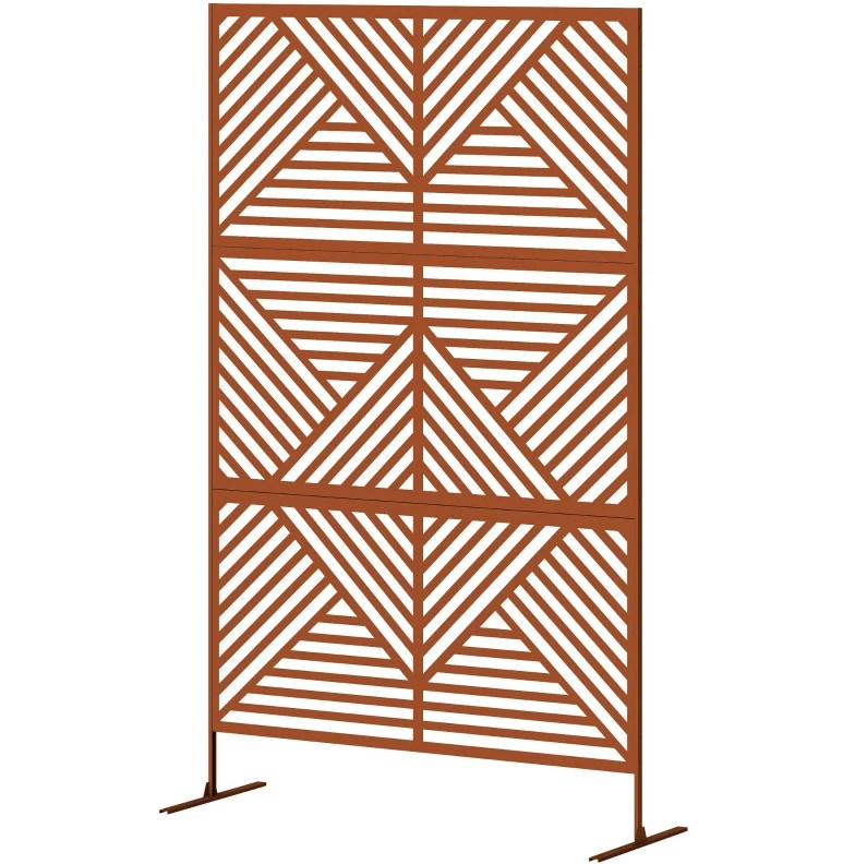 Metal Outdoor Privacy Screen,Decorative Privacy Fence Screen,Climbing Plant Trellis with Stand