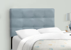 Bed, Twin Size, Upholstered, Bedroom, Frame Only, Youth, Teen, Juvenile, Light Blue Velvet, Transitional