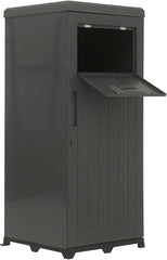 Package Delivery Box for Outside, Large Parcel Drop Box with Lockable Secure, Waterproof Resin Storage Anti-Theft Outdoor Package Delivery for Porch, Curbside, House