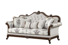 Gloria Traditional Style button tufted Sofa Ivory
