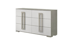 Olivia Contemporary Style 6- Drawer Dresser Made with Wood in White. (INCLUDES DRESSER ONLY)      same asG150108650  ( NJ inventory)