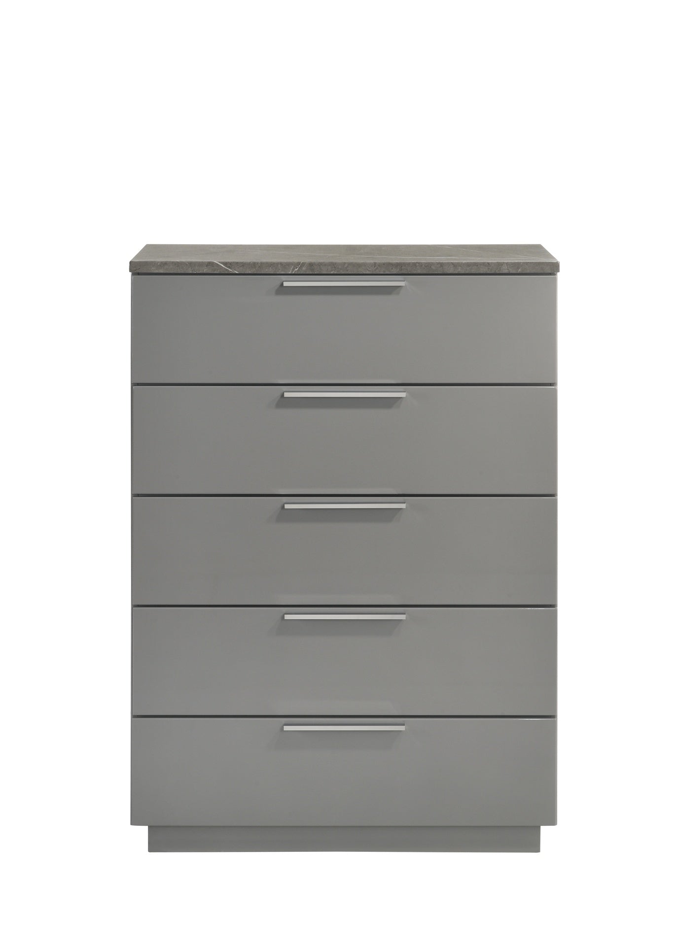 Elara Chest 鈥 Two-Tone High-Gloss Marble & Lacquer Finish with Spacious Drawers and Metal-Finished Legs- Gray      same as G150108689  (NJ inventory)