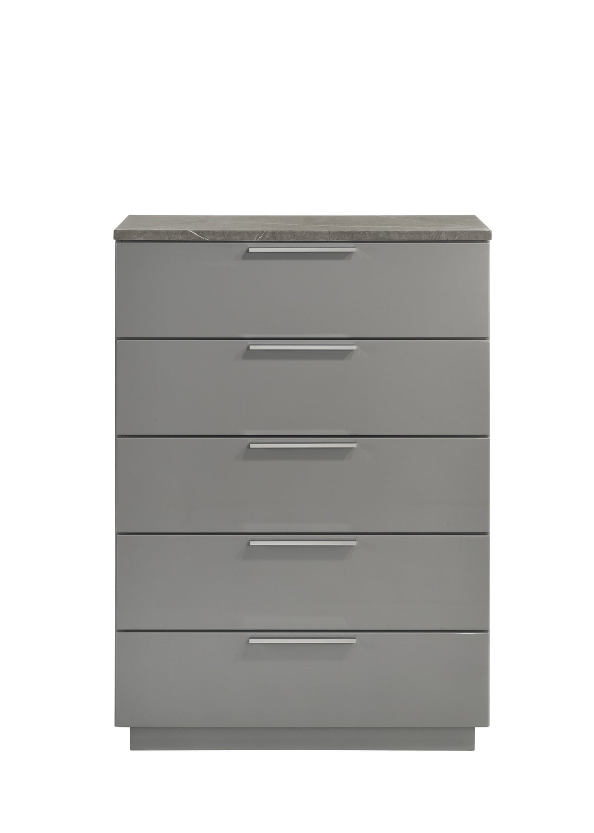 Elara Chest 鈥 Two-Tone High-Gloss Marble & Lacquer Finish with Spacious Drawers and Metal-Finished Legs- Gray      same as G150108689  (NJ inventory)