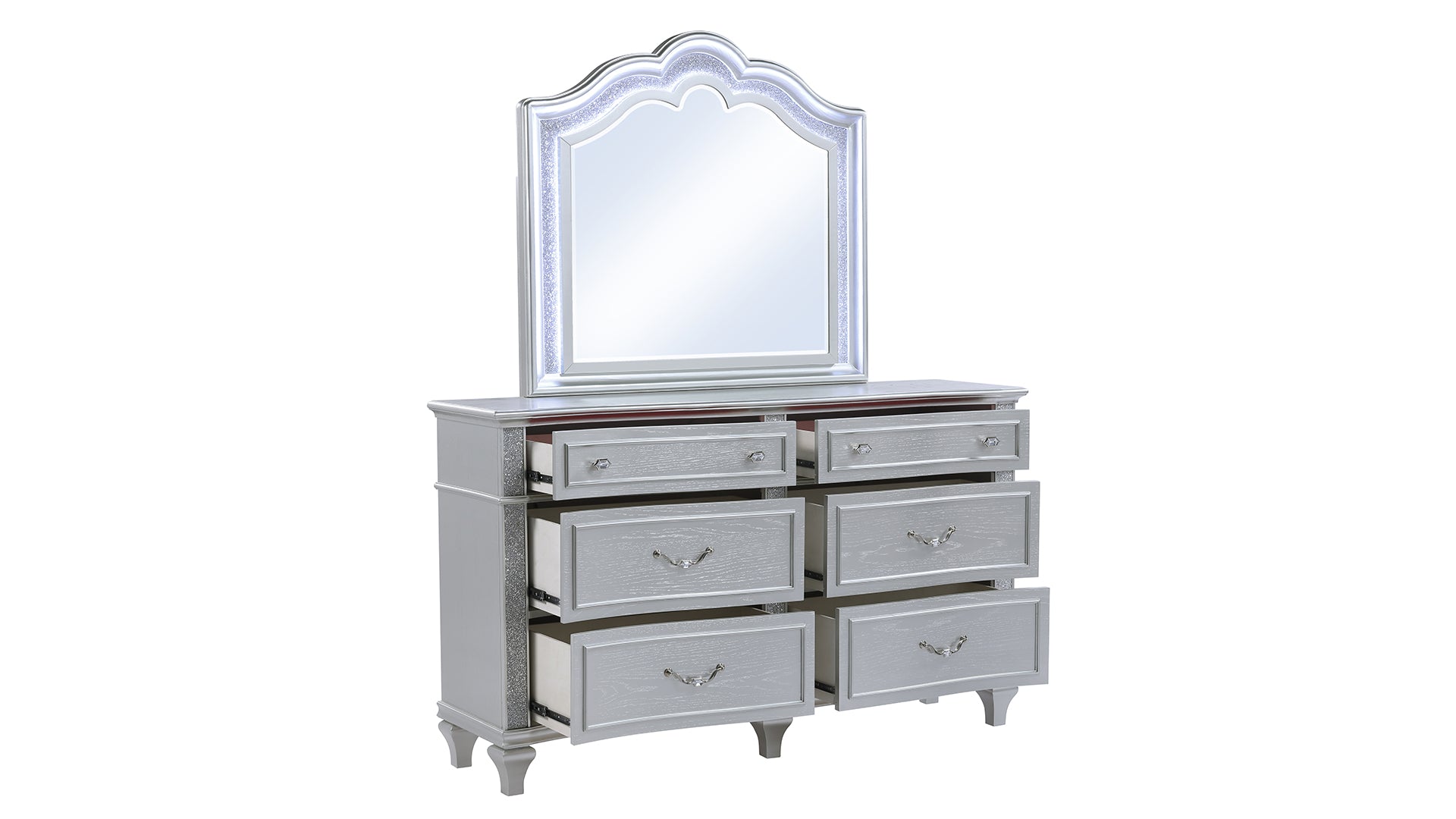Mystic Contemporary Style Mirror made with wood in Silver (INCLUDES ONLY MIRROR) same as G150109161 (NJ inventory)