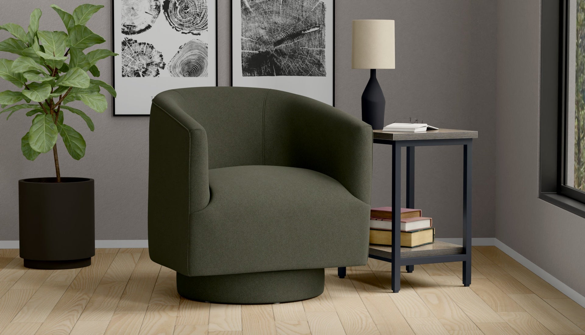 Green Swivel Accent Chair