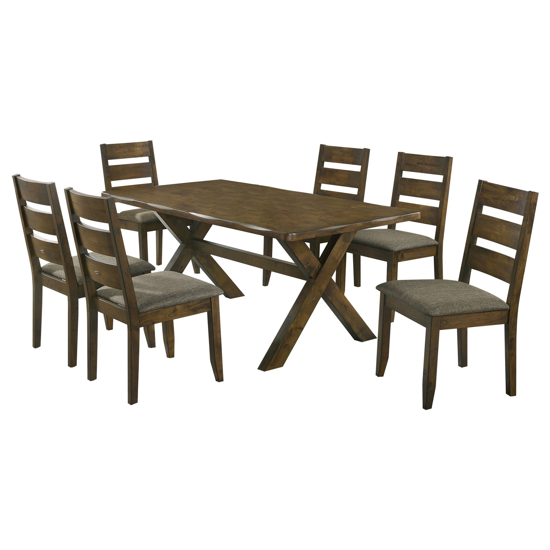 Gawain Grey and Knotty Nutmeg 7-piece Dining Set