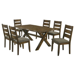 Gawain Grey and Knotty Nutmeg 7-piece Dining Set