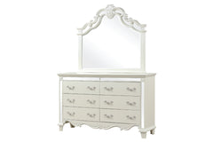 Milan Mirror Framed Dresser made with Wood in White(Includes Dresser only-Mirror not included)