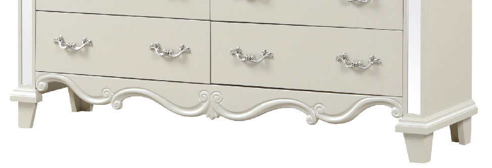 Milan Mirror Framed Dresser made with Wood in White(Includes Dresser only-Mirror not included)