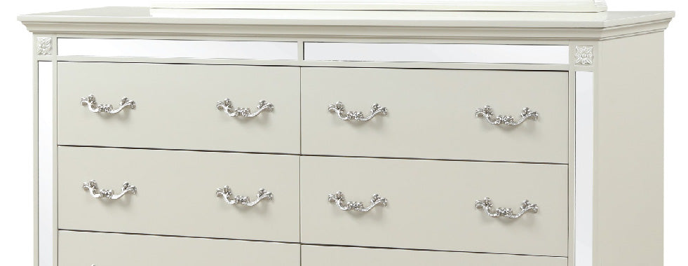 Milan Mirror Framed Dresser made with Wood in White(Includes Dresser only-Mirror not included)