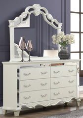 Milan Mirror Framed Dresser made with Wood in White(Includes Dresser only-Mirror not included)