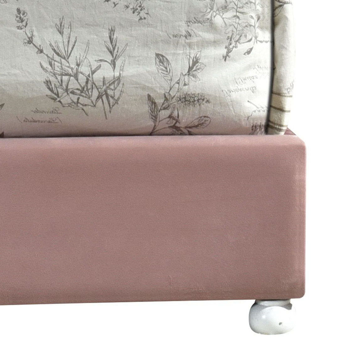 Pink Twin Tufted Headboard Upholstered Bed