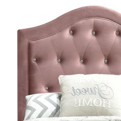 Pink Twin Tufted Headboard Upholstered Bed