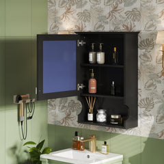 20'' Wall Mounted Bathroom Storage Cabinet with Mirror, Wall Mounted Home Storage with Door, Mirrored Wall Medicine Cabinet