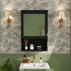 20'' Wall Mounted Bathroom Storage Cabinet with Mirror, Wall Mounted Home Storage with Door, Mirrored Wall Medicine Cabinet