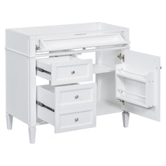 36'' Bathroom Vanity without Top Sink, Modern Bathroom Storage Cabinet with 2 Drawers and a Tip-out Drawer, Solid Wood Frame (NOT INCLUDE BASIN SINK; REPLACE WF315154AAK)