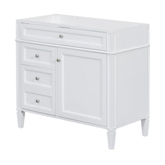 36'' Bathroom Vanity without Top Sink, Modern Bathroom Storage Cabinet with 2 Drawers and a Tip-out Drawer, Solid Wood Frame (NOT INCLUDE BASIN SINK; REPLACE WF315154AAK)