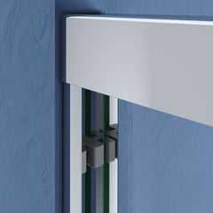 Sliding Shower Glass Door 56-60 in. W x 72 in. H, Adjustable Semi Frameless Shower Door, Certified Thick Clear Clear Tempered Glass, 304 Stainless Steel Handles, Chrome Finish