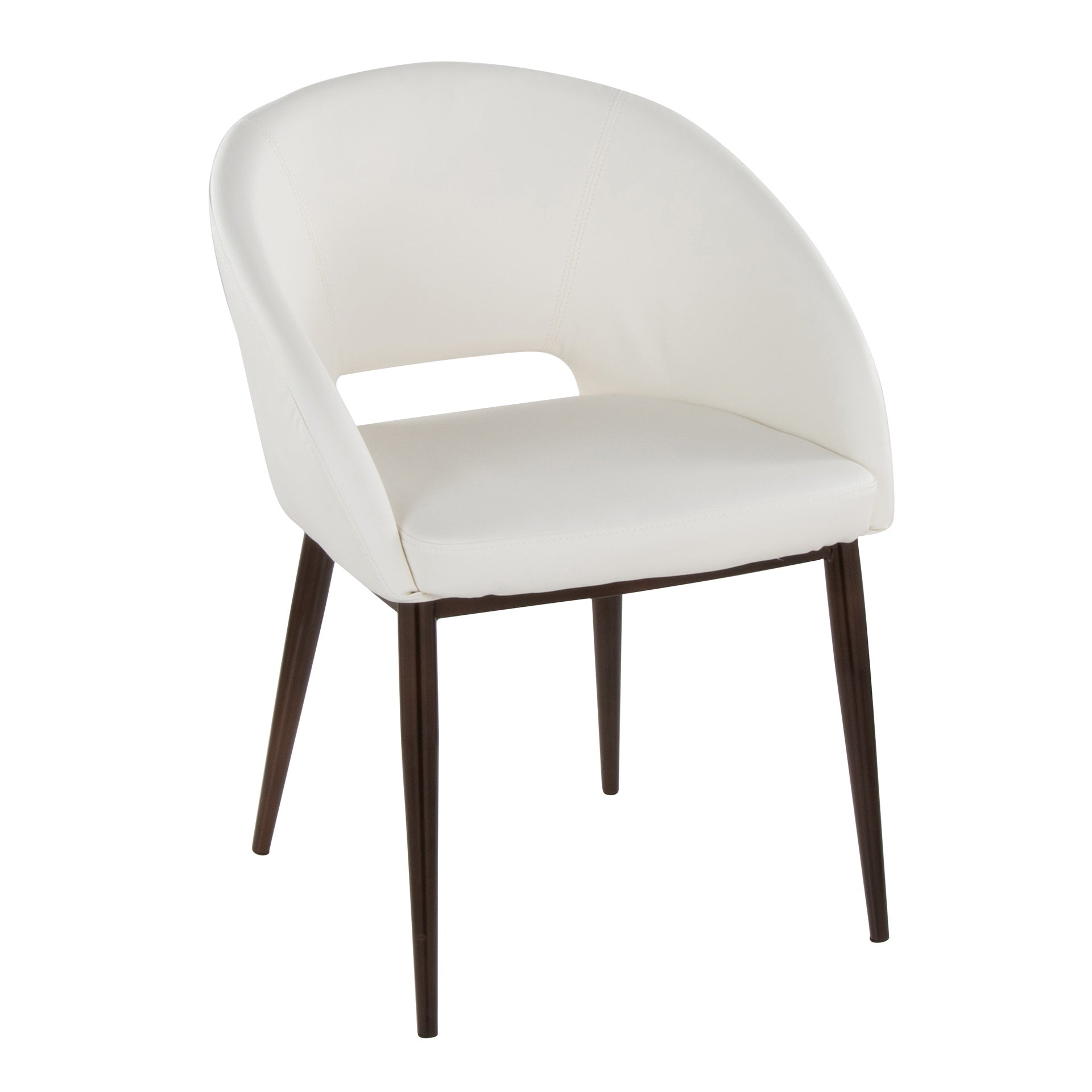 Renee Contemporary Chair in Copper Metal and White Faux Leather by LumiSource