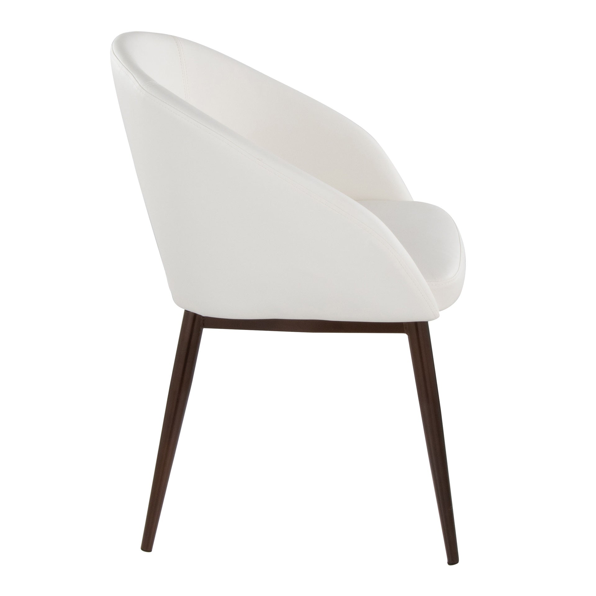 Renee Contemporary Chair in Copper Metal and White Faux Leather by LumiSource