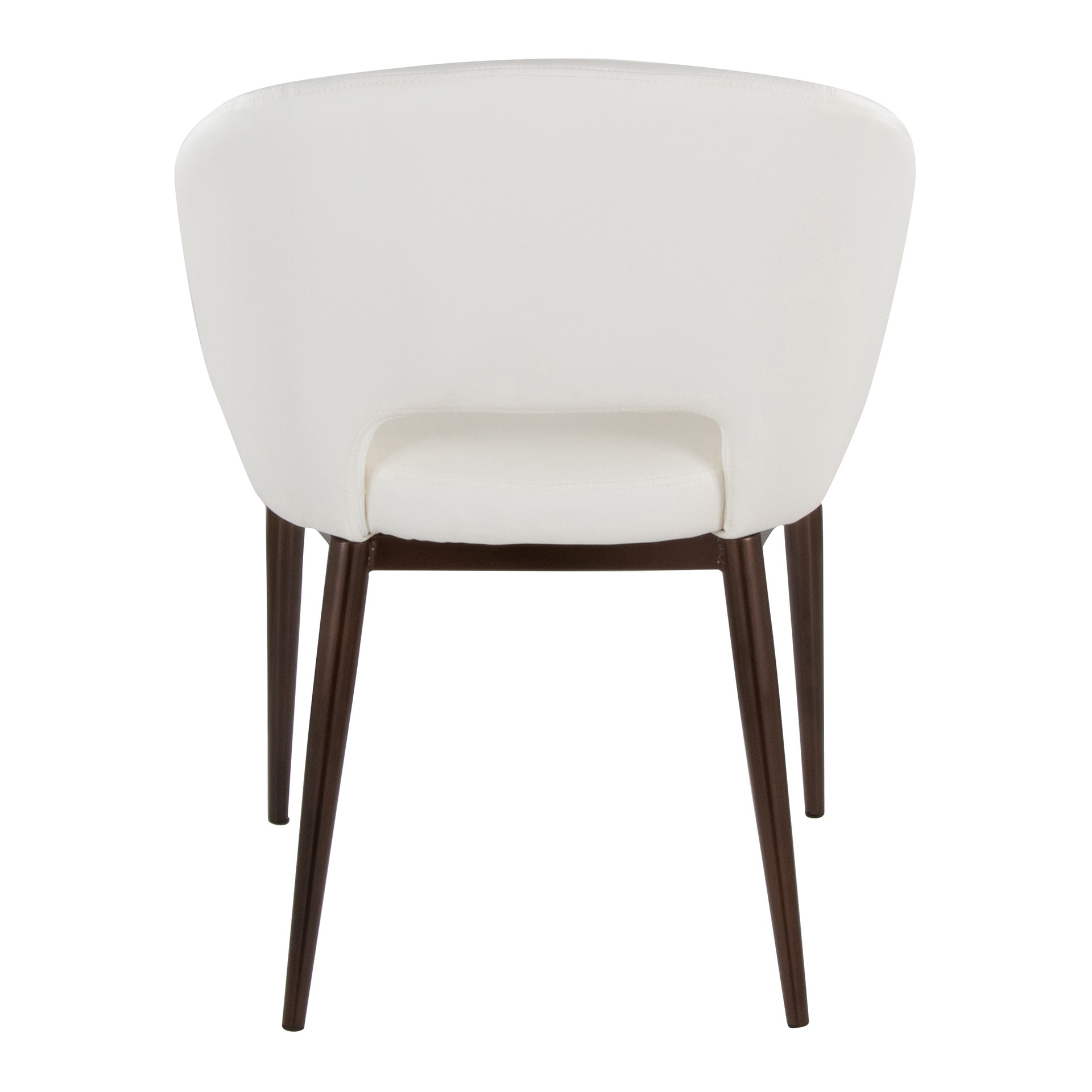 Renee Contemporary Chair in Copper Metal and White Faux Leather by LumiSource