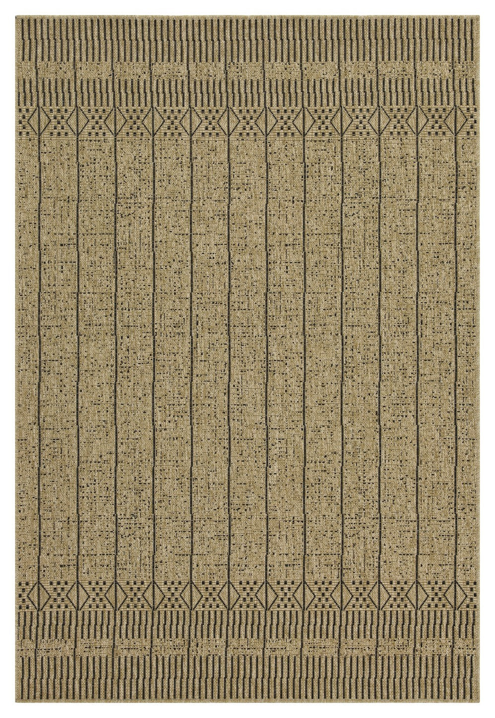 Earth GC_NTL1008 Jute/Black 2 ft. 7 in. x 7 ft. 3 in. Indoor/Outdoor Area Rug