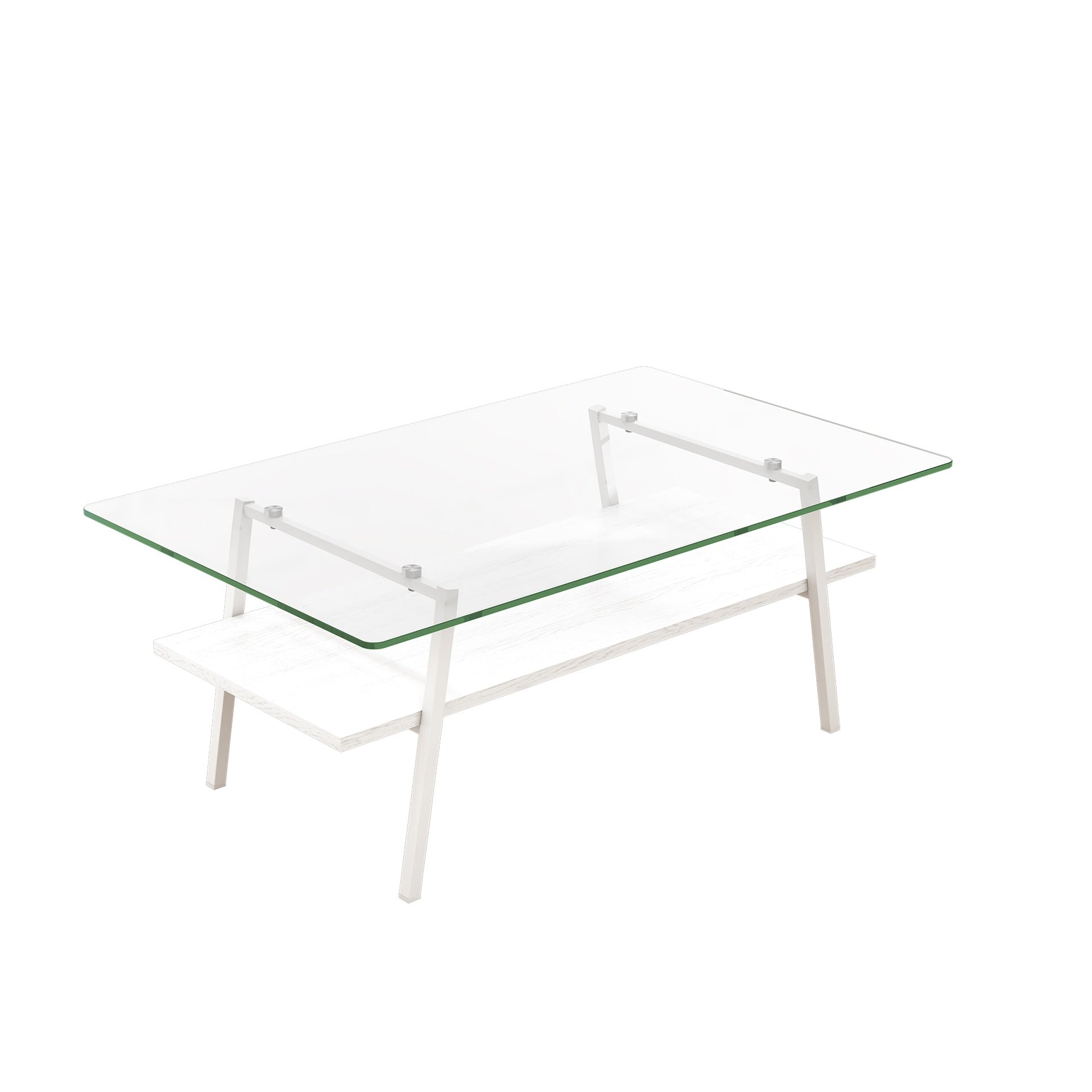 Coffee Table and End tables Set of 3, Tempered Glass Table with MDF layer, Modern Tables for Living Room , Transparent Glass