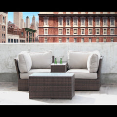 Fully Assembled 2-Piece Outdoor Rattan Seating Group with Cushions