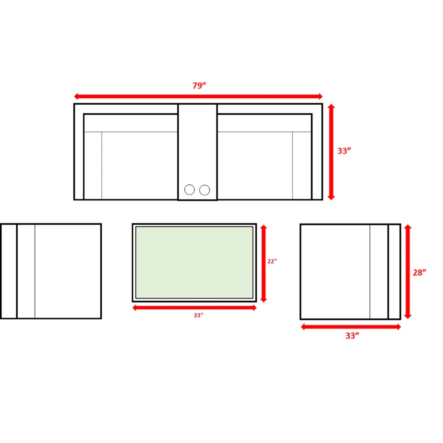 Fully Assembled 4-Person Outdoor Seating Set with Cushions