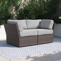 Fully Assembled 66" Outdoor Wicker Loveseat with Cushions – Ready-to-Use Patio Seating
