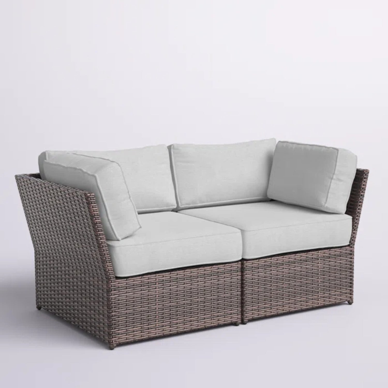Fully Assembled 66" Outdoor Wicker Loveseat with Cushions – Ready-to-Use Patio Seating