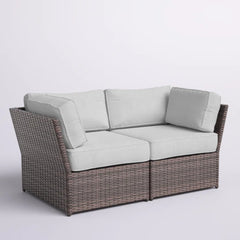 Fully Assembled 66" Outdoor Wicker Loveseat with Cushions – Ready-to-Use Patio Seating