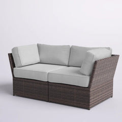 Fully Assembled 66" Outdoor Wicker Loveseat with Cushions – Ready-to-Use Patio Seating