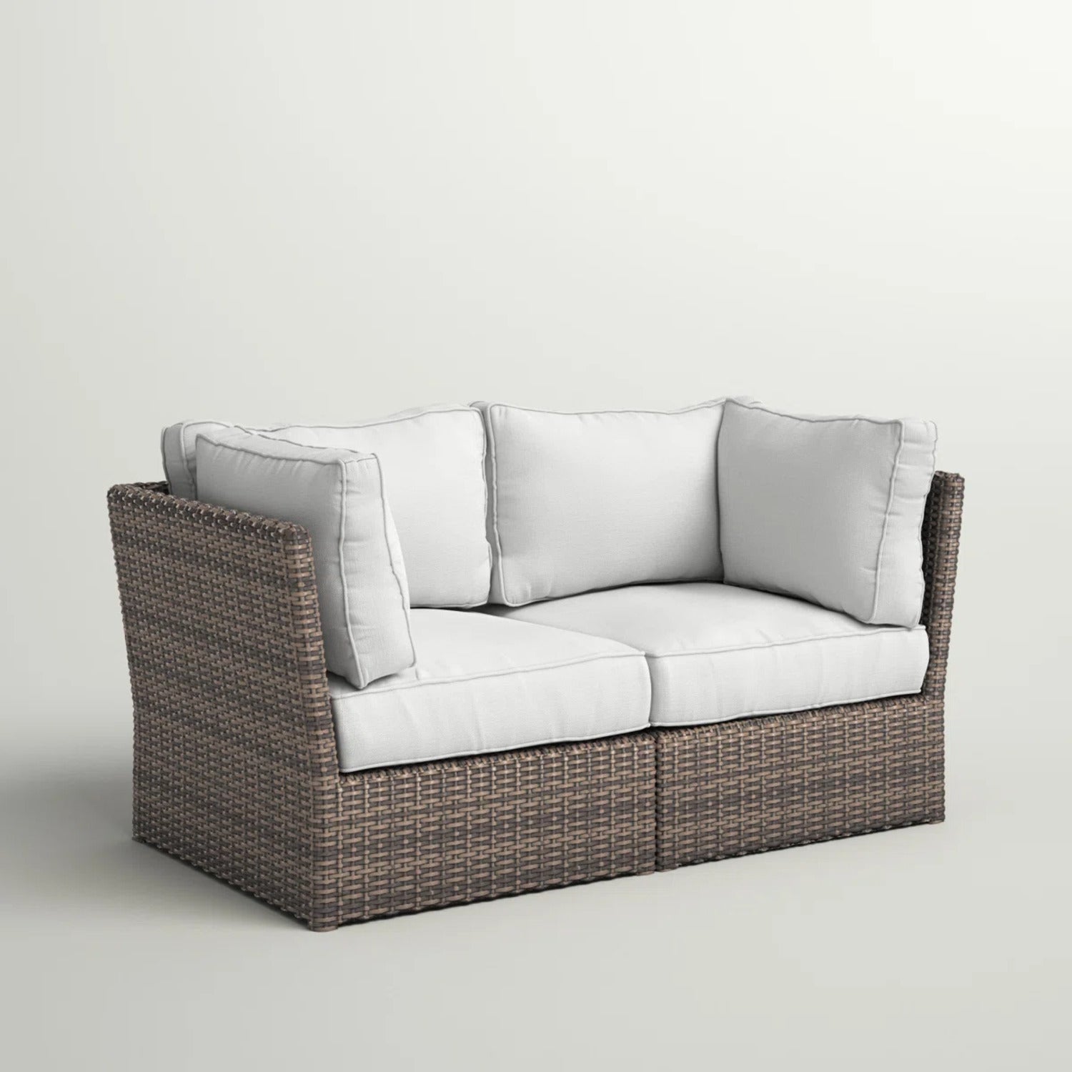 Fully Assembled Patio Wicker Loveseat with Cushions