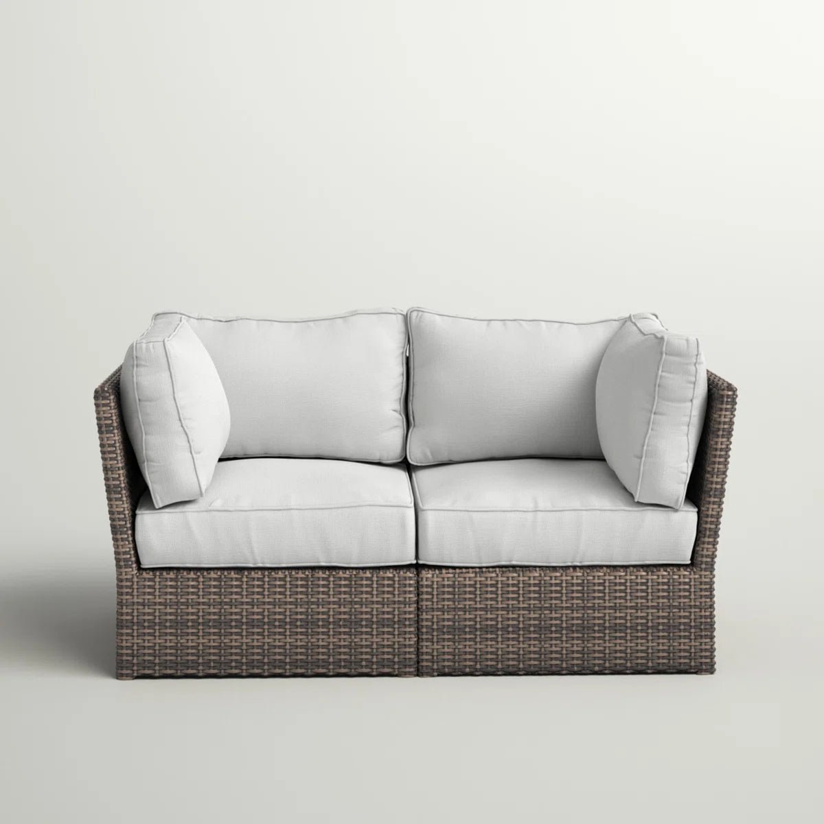 Fully Assembled Patio Wicker Loveseat with Cushions